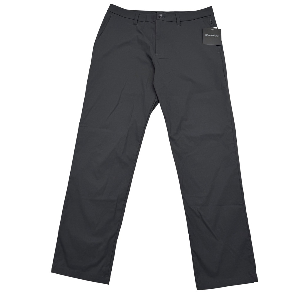 NEW Beyond Yoga Pants Mens 34x32 Gray Performance Stretch Chino Trousers